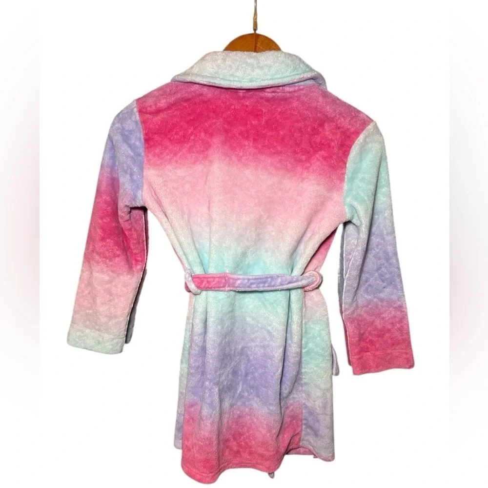 XOXO Girls Ombre Fleece Robe Colorful Pastel Tie-Dye Size 7/8 Pajamas